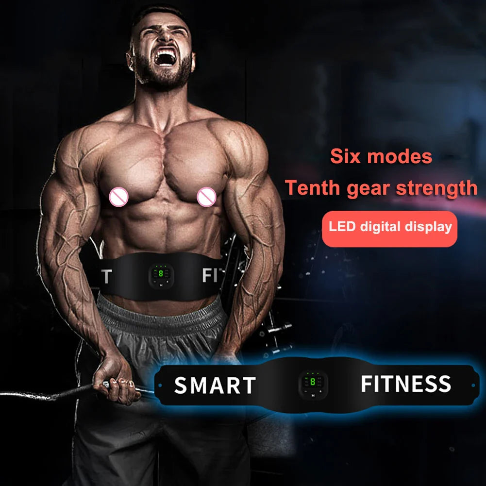 EMS Muscle Stimulator Belly Weight Loss Smart Slimming Waist Band Exercise Massager Body Shaping 19 Modes Gym Fitness Equiment