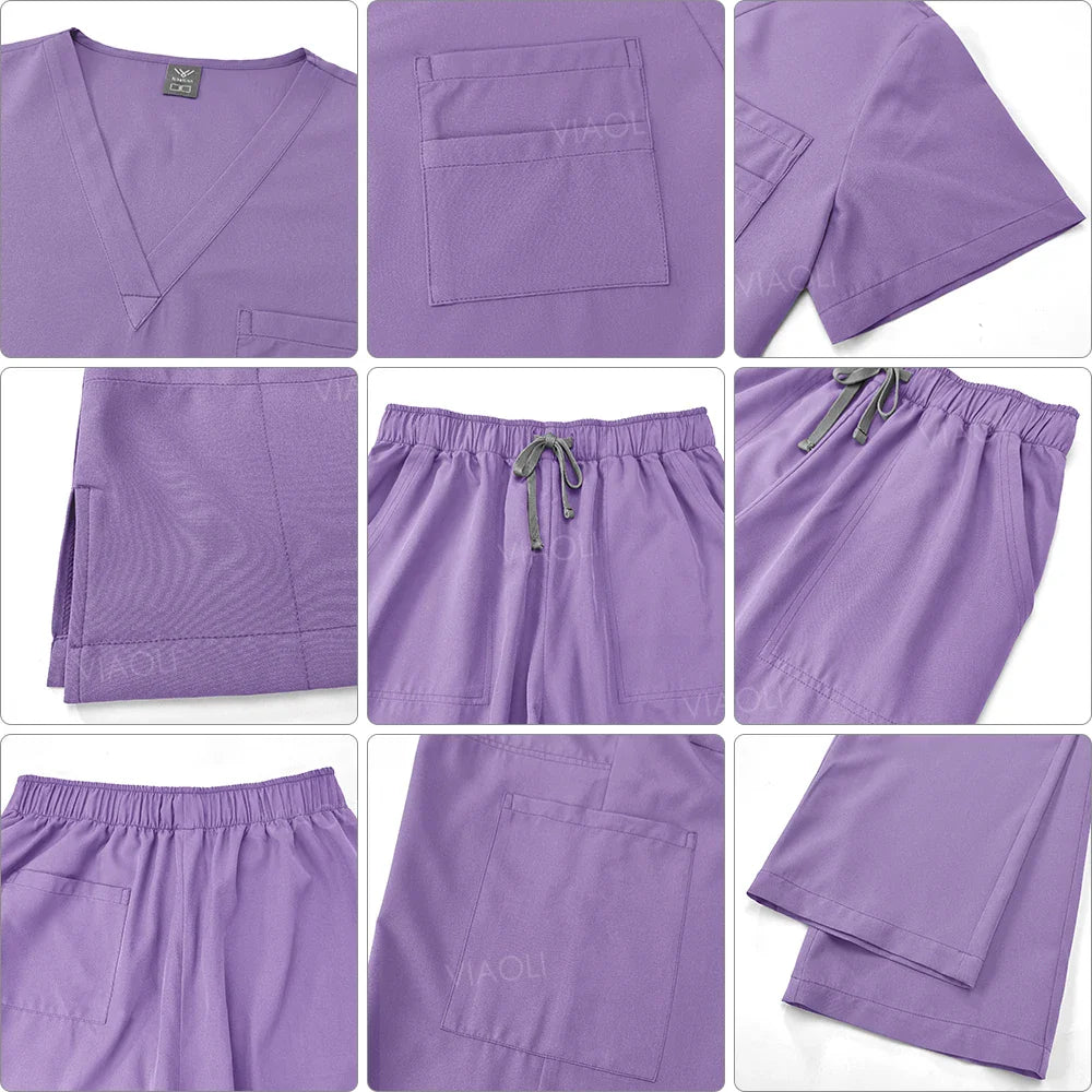 Wholesale Price Medical Suit for Women Surgical Gown Lab Coat with Pockets Dental Scrub Veterinary Uniform Soft Nursing Articles