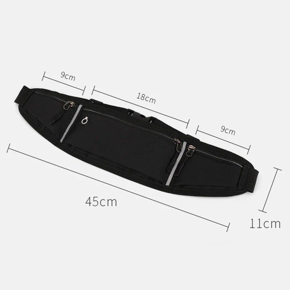 Running Waist Bag Lightweight Waterproof Reflective Strip Waist Fanny Pack Gym Sport Running Waist Pack Adjustable Elastic Strap