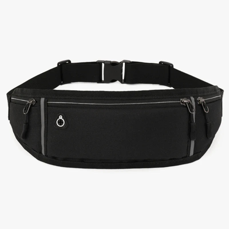 Running Waist Bag Lightweight Waterproof Reflective Strip Waist Fanny Pack Gym Sport Running Waist Pack Adjustable Elastic Strap