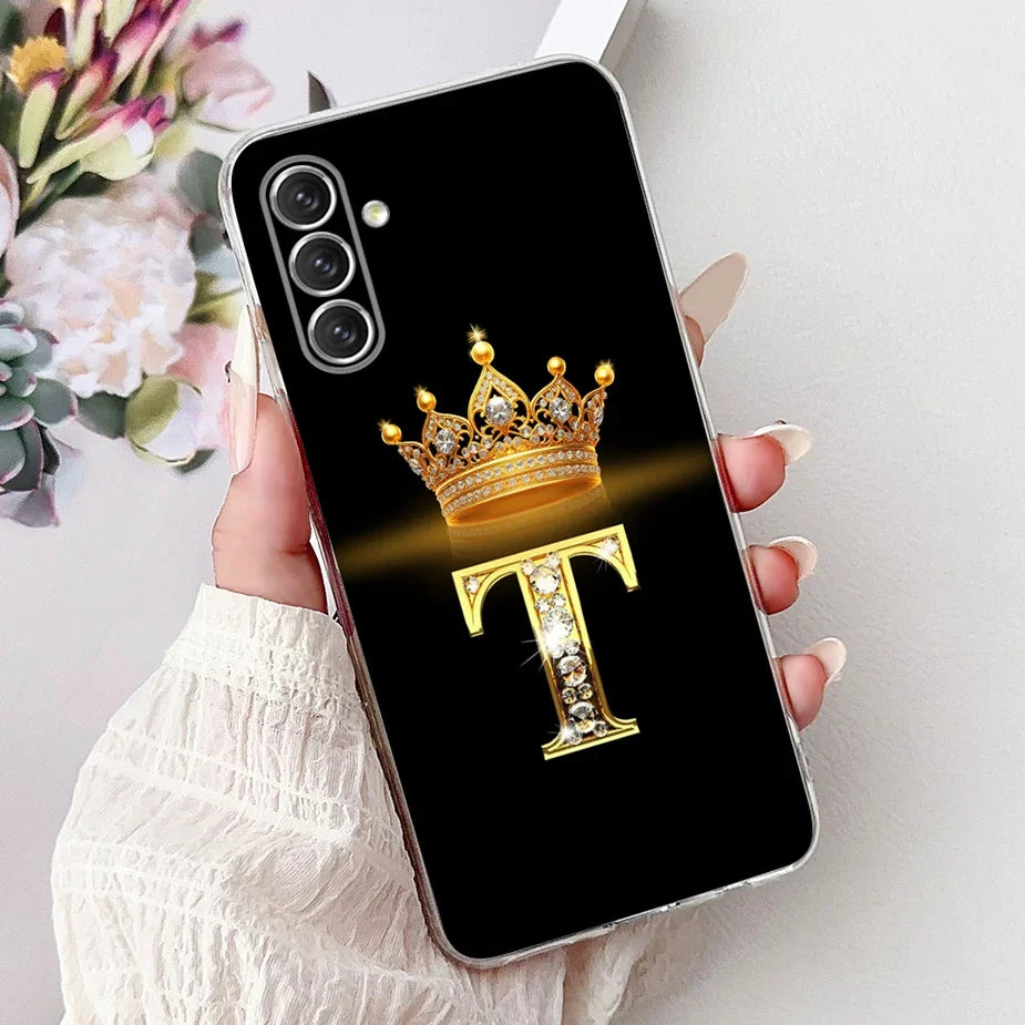 For Samsung Galaxy A14 A24 A34 A54 Case New Crown Letters Cover Soft Slim Phone Case For Samsung A14 A 24 34 54 Galaxy A54 Shell