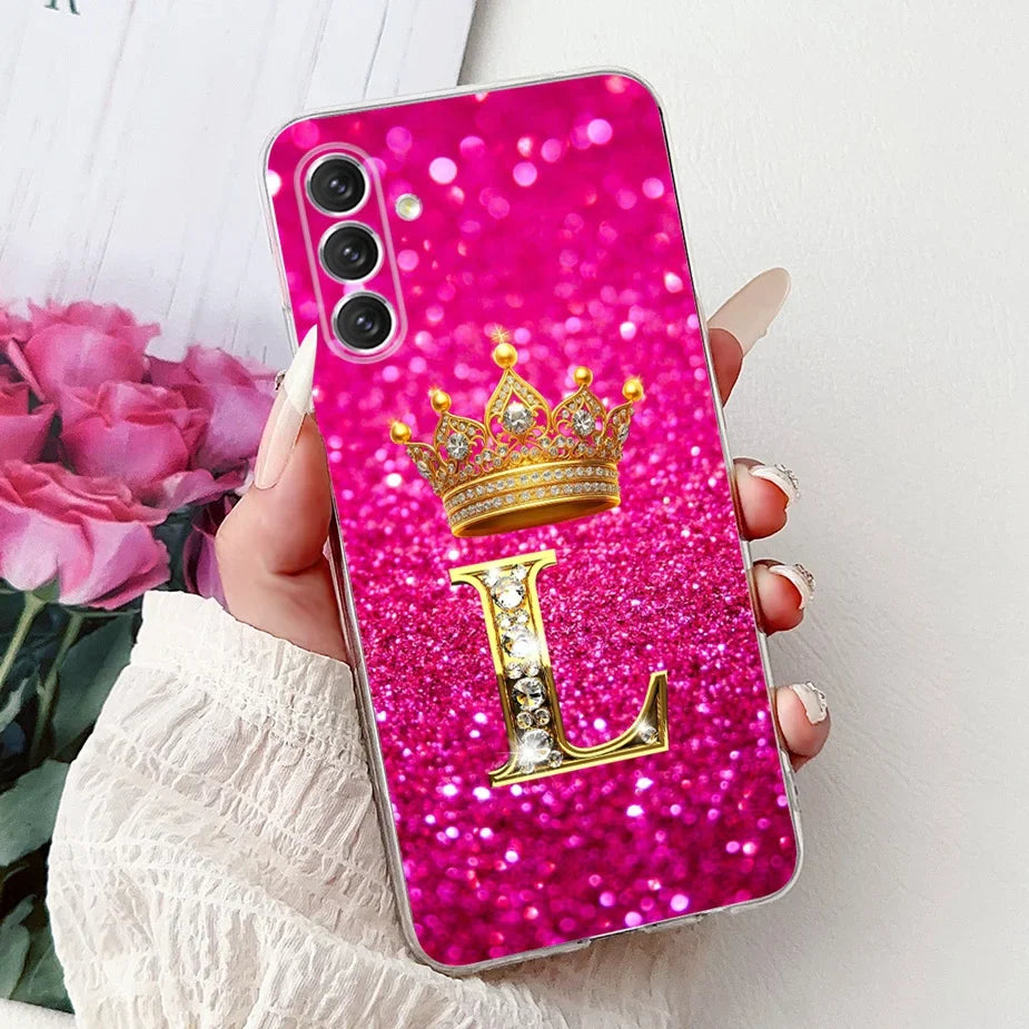 For Samsung Galaxy A14 A24 A34 A54 Case New Crown Letters Cover Soft Slim Phone Case For Samsung A14 A 24 34 54 Galaxy A54 Shell