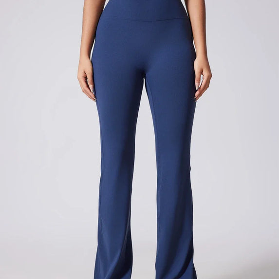 DIAS FIT JOY Women's Hip lifting flared pants high waisted yoga fitness pants sports micro flared yoga pants wide leg pants