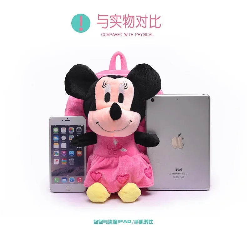 Hello Kitty KT Mickey Mouse Cat Cartoon PP Cotton Short Plush Doll Kindergarten Children Backpack Boys Girls Schoolbag