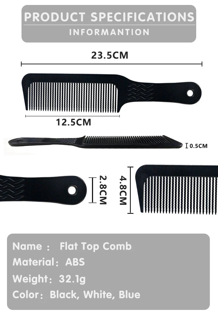 Barber Hairdressing Clipper Comb Anti Static Flat Top Comb for Hairdresser Barber Cutting Comb Professional Salon Beauty Tools