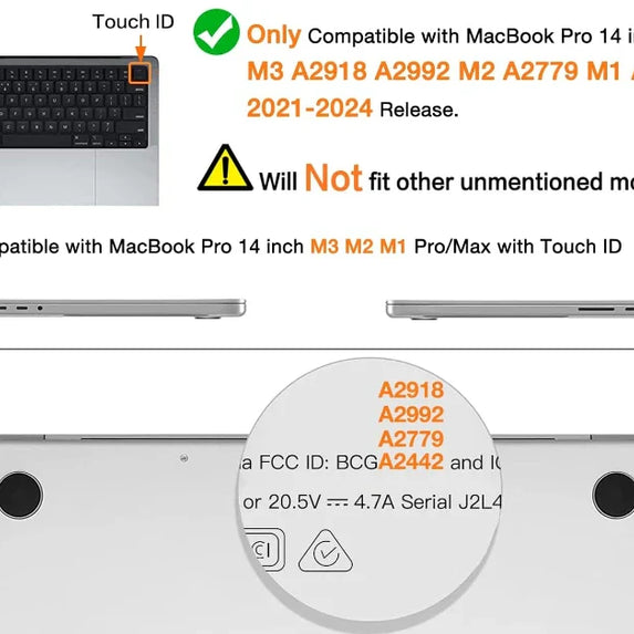 Laptop case for MacBook Air 13 Cover 2018-2023 A2337 M1 A2179 A1932 Plastic Hard Shell MacBook Pro 14 A2992 M2 A2918 A2779 A2442