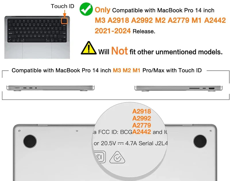 Laptop case for MacBook Air 13 Cover 2018-2023 A2337 M1 A2179 A1932 Plastic Hard Shell MacBook Pro 14 A2992 M2 A2918 A2779 A2442