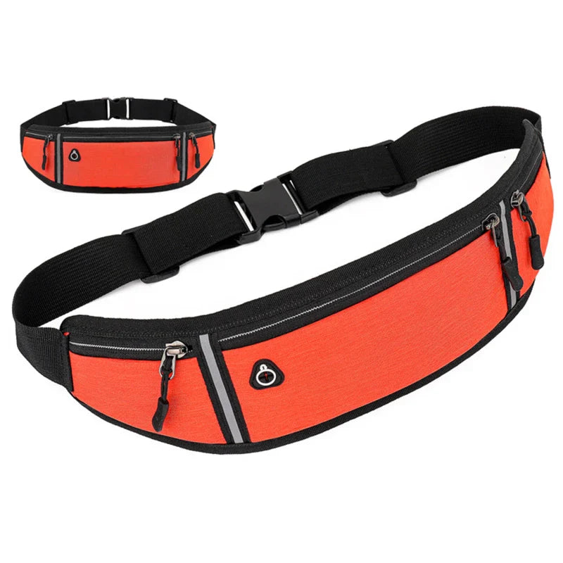 Running Waist Bag Lightweight Waterproof Reflective Strip Waist Fanny Pack Gym Sport Running Waist Pack Adjustable Elastic Strap