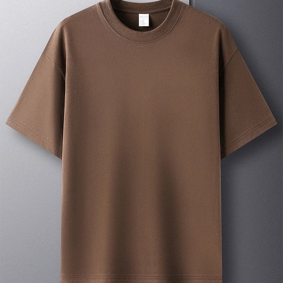 100% pure cotton summer high-end brand men's short sleeve round neck fashionable style half sleeved top breathable T-shirt