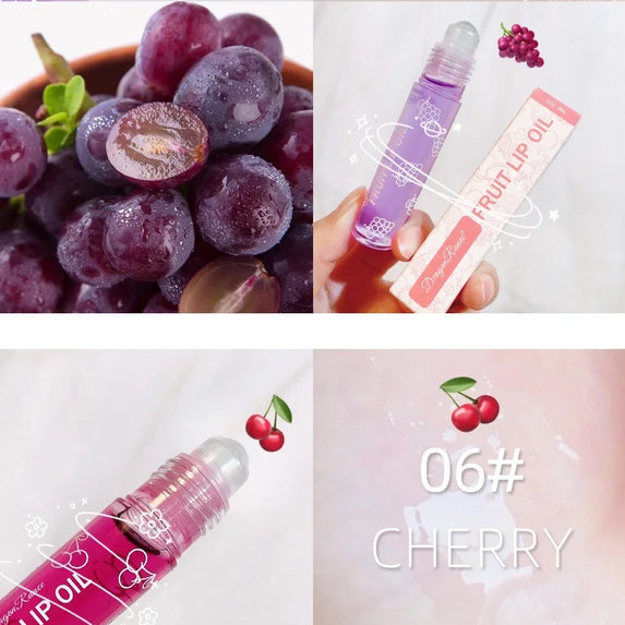 Roll-On Lip Oil, Moisturizing and Hydrating Lip Gloss, Nourishing Lip Balm Liquid for Smooth and Soft Lips, Long-Lasting Shine