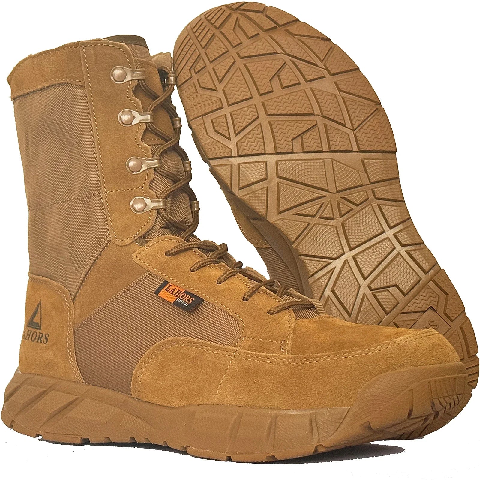LAHORS Original Lightweight Man Tactical Boots With Zip Combat Training Lace Up Waterproof Outdoor Hiking Breathable Shoes