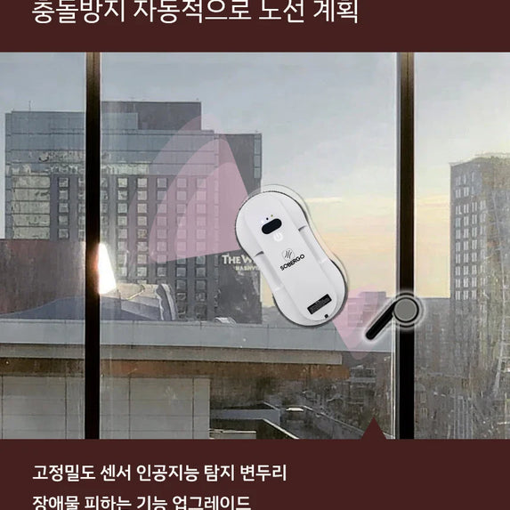 Smart Window Robot Cleaner 3rd Generation 6.2cm Ultra Slim/5600PA Suction/Interactive/Korean Adapter & User Manual