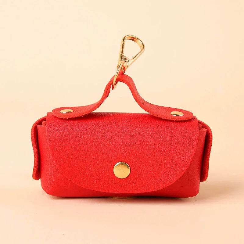 Portable Dog Poop Bag Organizer Stylish Pet Bag Holder Leather Pet Poop Bag Holder With Dispenser For Dog Bags Pet Supplies