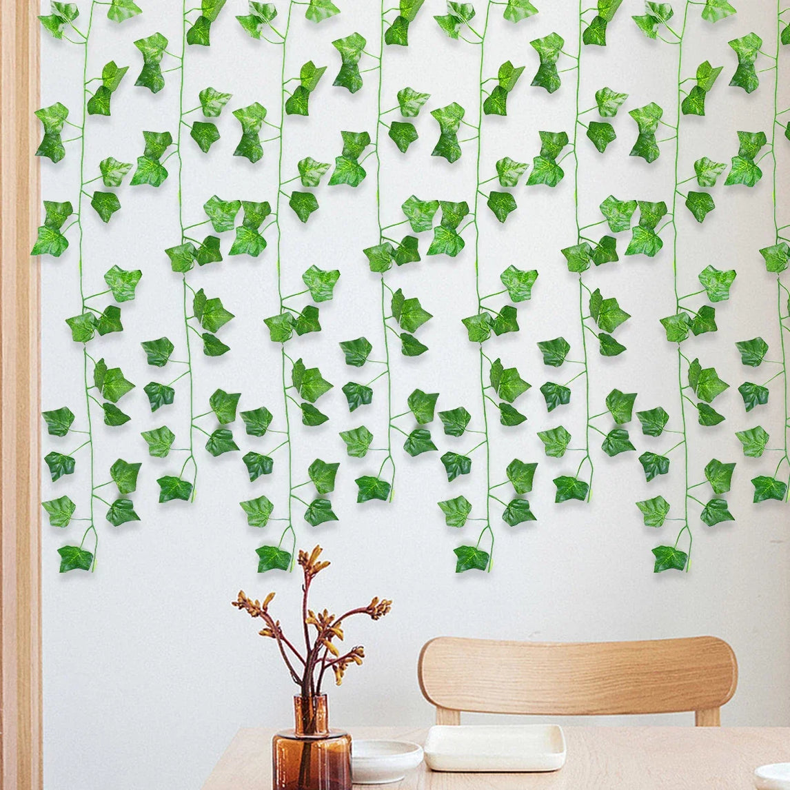 10/2M Artificial Plant Green Ivy Leaf Garland Hanging Vines Outdoor Greenery Wall Decor DIY Fake Wreath Leaves Home Party Decor