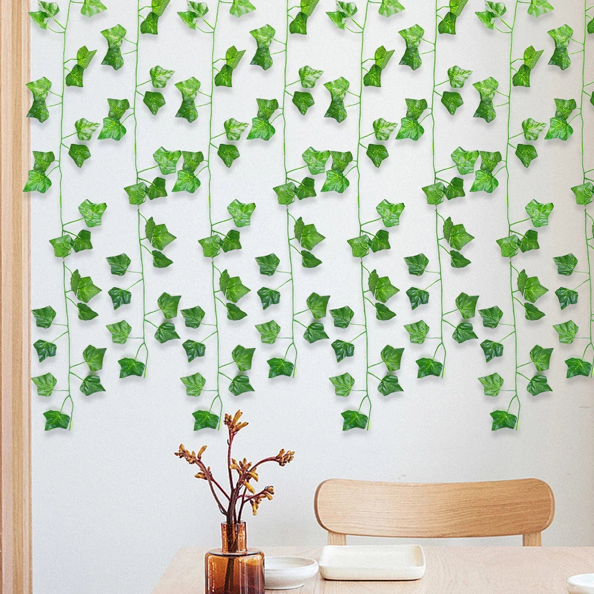 10/2M Artificial Plant Green Ivy Leaf Garland Hanging Vines Outdoor Greenery Wall Decor DIY Fake Wreath Leaves Home Party Decor