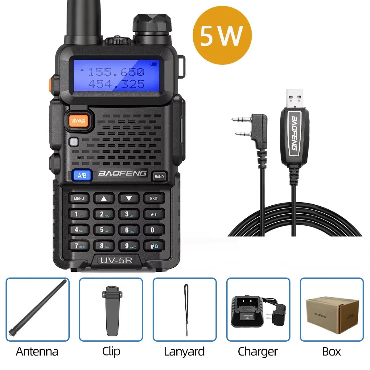 Baofeng Walkie Talkie UV 5R 5W 8W Dual Band Ham Two Way Radio Vhf Uhf FM Radio Handheld Transceiver Hunting 16KM