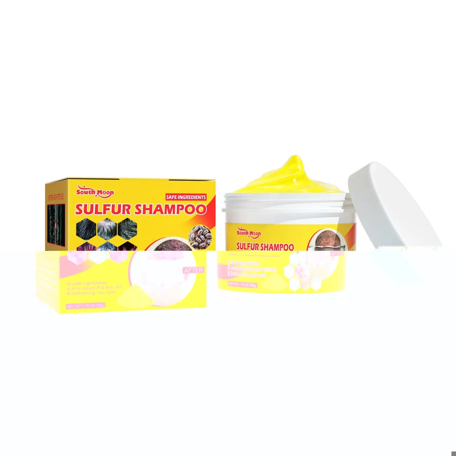 50g Sulfur Shampoo Remove Lice Mites Dandruff Itching Oil Cleaning Scalp Deep Hair Antipruritic Follicles Cleaning Hair Care