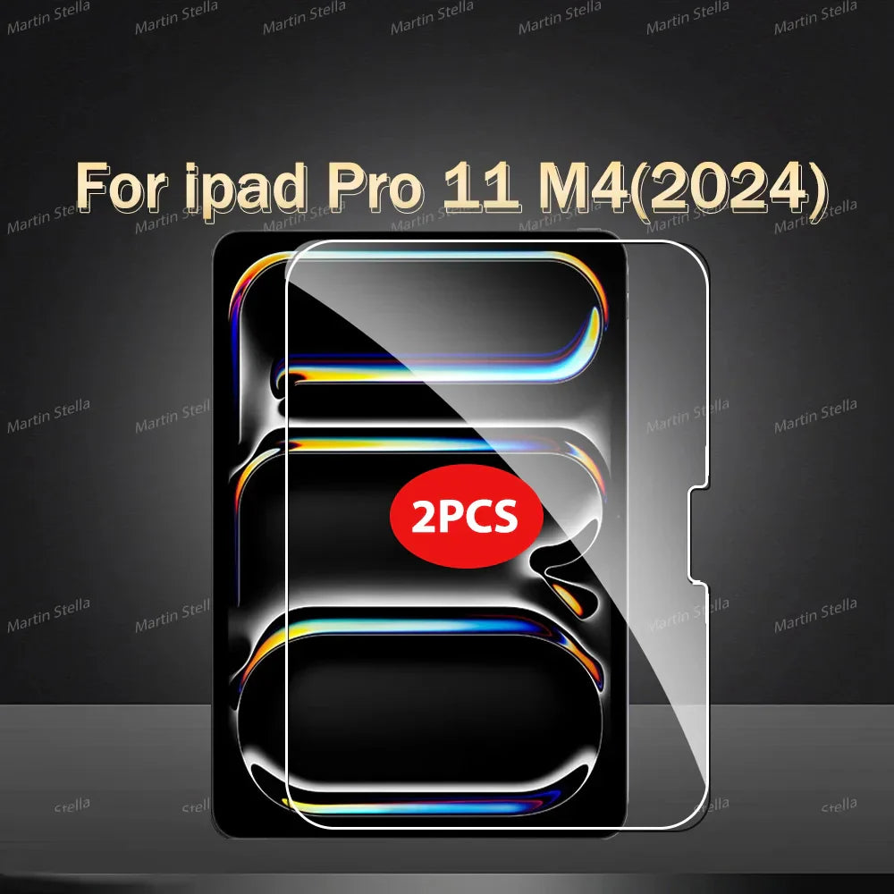 2Pcs Tempered Glass Screen Protector For ipad Pro Air 13 11 2024 M4 M2 Air 5 4 Pro 12.9 11 M3 2025 Film