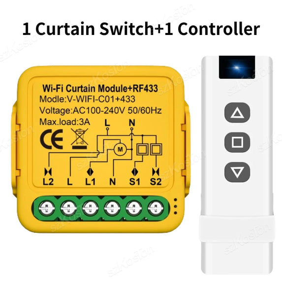 Tuya Smart WiFi ZigBee Curtain Module Blinds Roller Shutter Electric Motor Smart Curtain Switch Works with Alexa Google Home