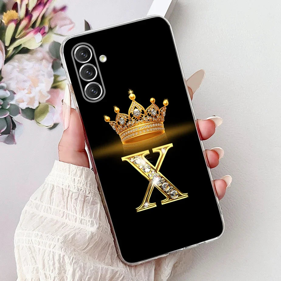 For Samsung Galaxy A14 A24 A34 A54 Case New Crown Letters Cover Soft Slim Phone Case For Samsung A14 A 24 34 54 Galaxy A54 Shell