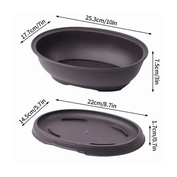 Flowerpots Imitation Purple Clay Succulent Plants Pots Outdoor Garden Landscape Bonsai Pot Trays Rectangular Square Planter