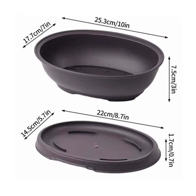 Flowerpots Imitation Purple Clay Succulent Plants Pots Outdoor Garden Landscape Bonsai Pot Trays Rectangular Square Planter