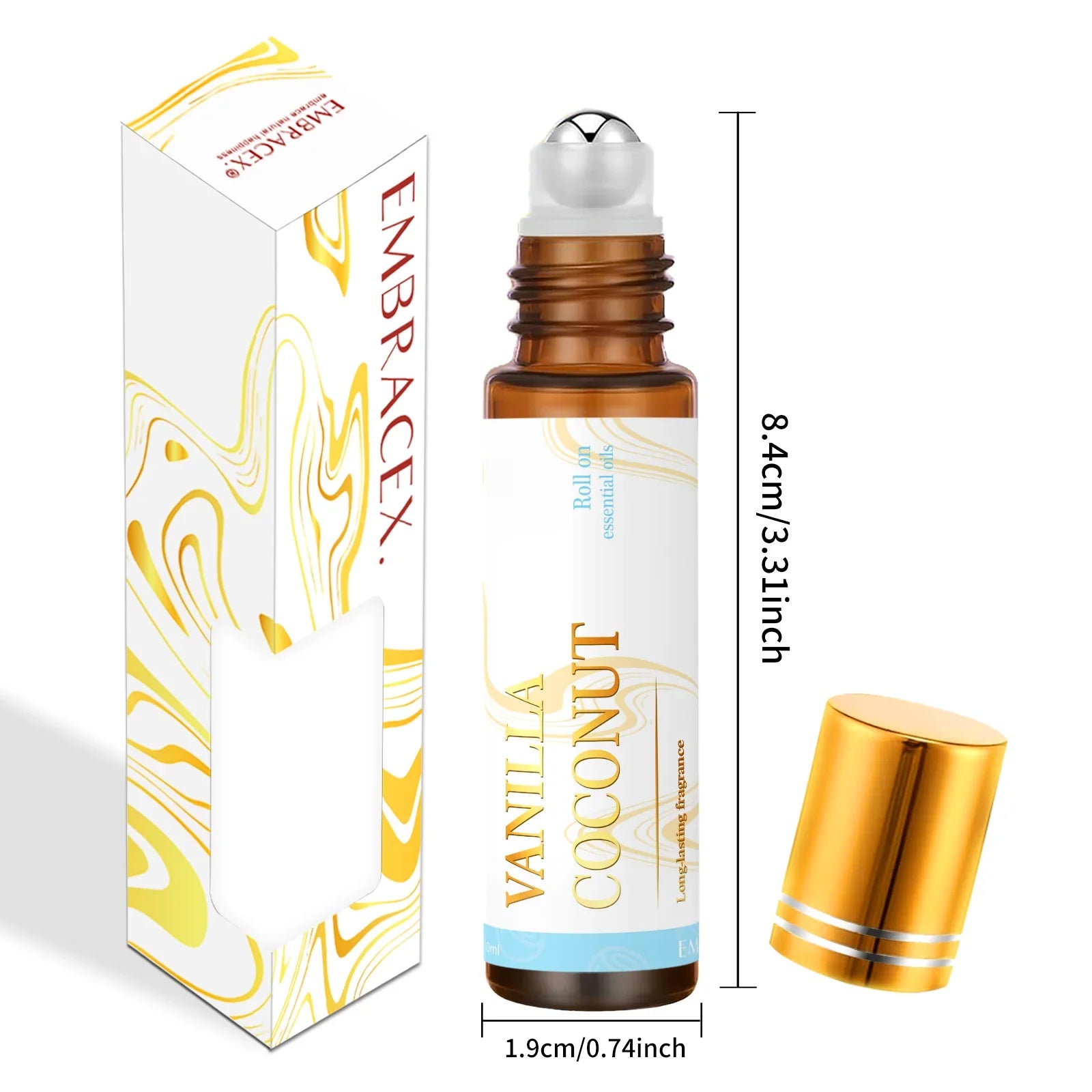 10ml Vanilla Coconut Roller Essential Oils Women's perfume Massage body oils Skincare Holiday gifts Nail care Moisturizing