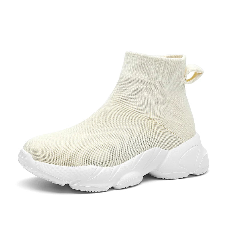 Kid Shoes Sneakers Fashion Knit Luxury Designer High Top Children Shoes Comfortable Casual Running Sports Tennis Shoes Boy Girls