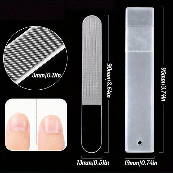 3pcs Nano Glass Nail Files Professional Sanding Polishing Files Transparent Nail File Grinding Equipment Manicure Art Tools