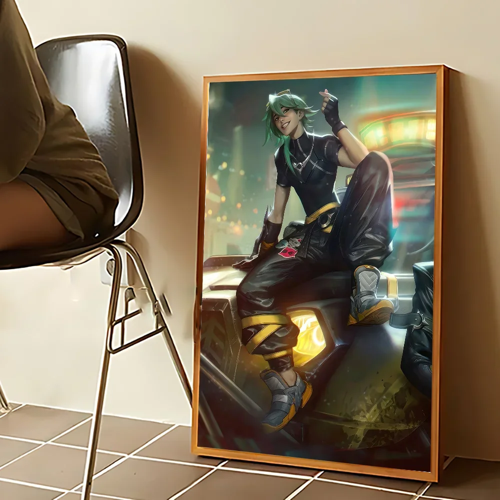 E-EZREAL Poster Kraft Club Bar Paper Vintage Posters Wall Art Painting Bedroom Study Stickers