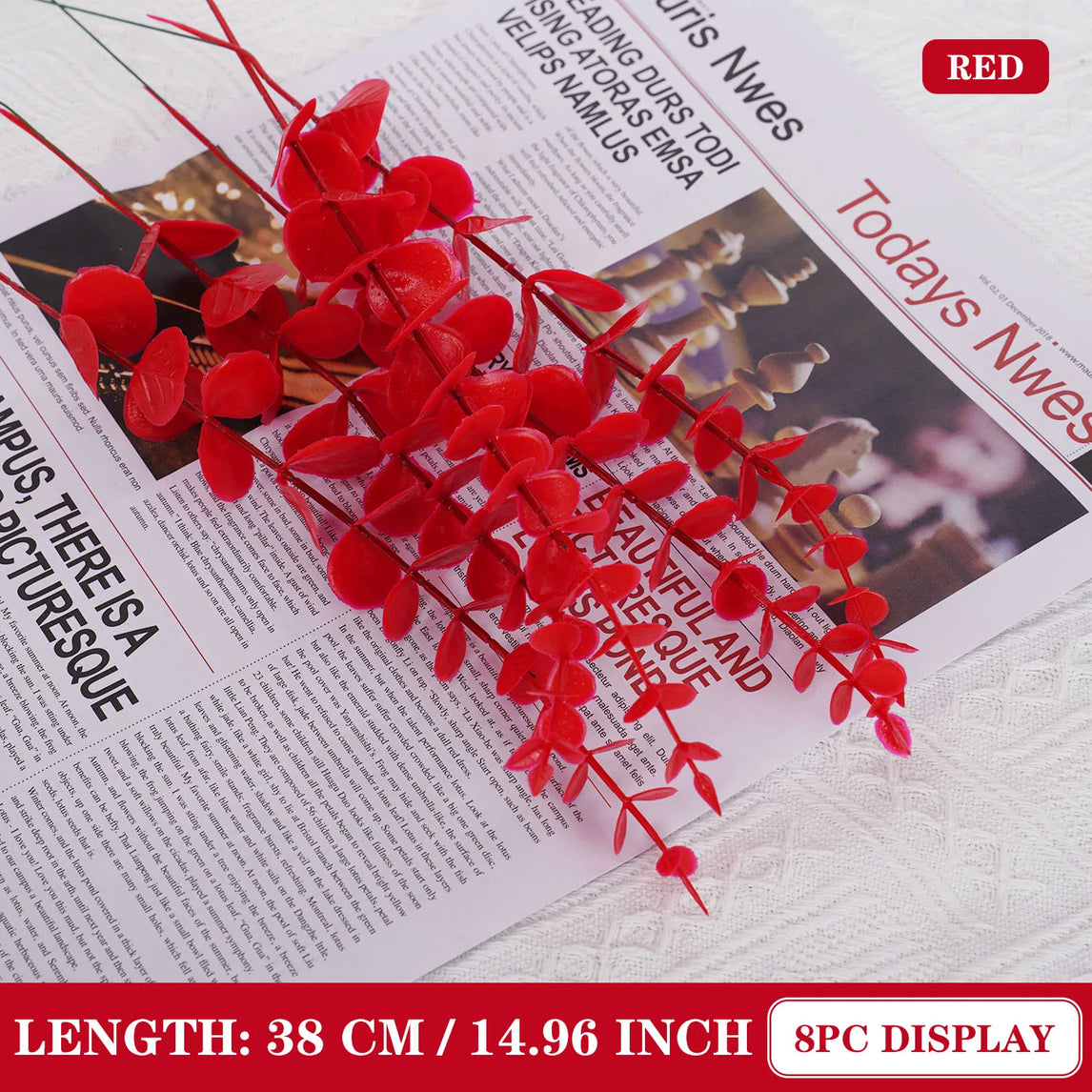 5pcs/Lot Artificial Gold Eucalyptus Branch Stem Artificial Plants for Wedding Flower Arrangement Greenery Home Decoration