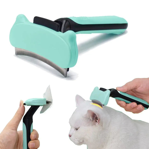 Removes Undercoat Cat Hair Removal Comb Dense Tooth Open Knot Dog Grooming Shedding Tools Gentle on Skin Comfortable Grip