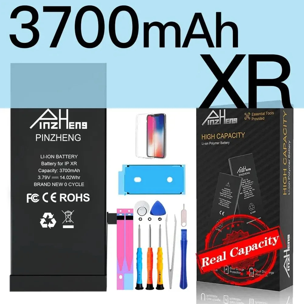 PINZHENG Battery For iPhone X XR XS 11 12 13 Mini Max Pro Promax Real High Capacity Replacement Bateria Warranty One Year