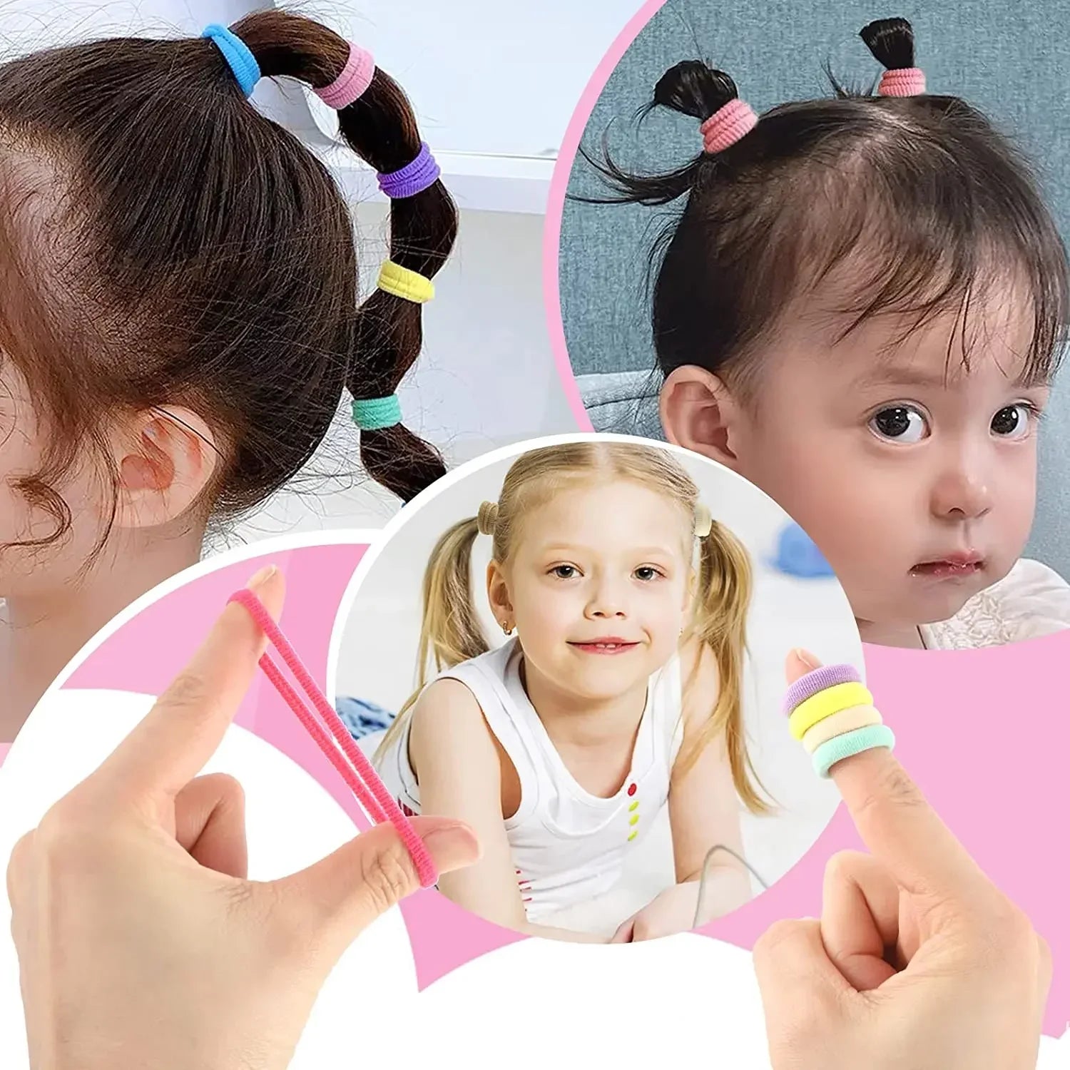 100/300/500pcs Girls Elastic Hair Bands Children Ponytail Hold Hair Tie Rubber Band Scrunchie Kids Hair Accessories for women