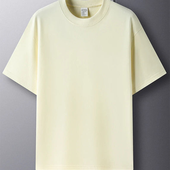 100% pure cotton summer high-end brand men's short sleeve round neck fashionable style half sleeved top breathable T-shirt