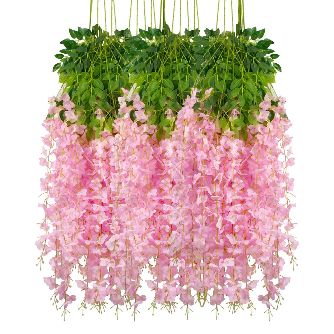 12pcs Artificial Flowers Silk Wisteria Vine Fake Silk Hanging Flower for Wedding Party Garden Outdoor Greenery Home Wall Decor