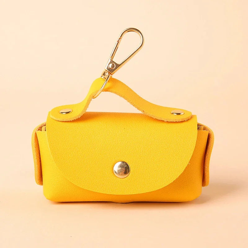 Portable Dog Poop Bag Organizer Stylish Pet Bag Holder Leather Pet Poop Bag Holder With Dispenser For Dog Bags Pet Supplies