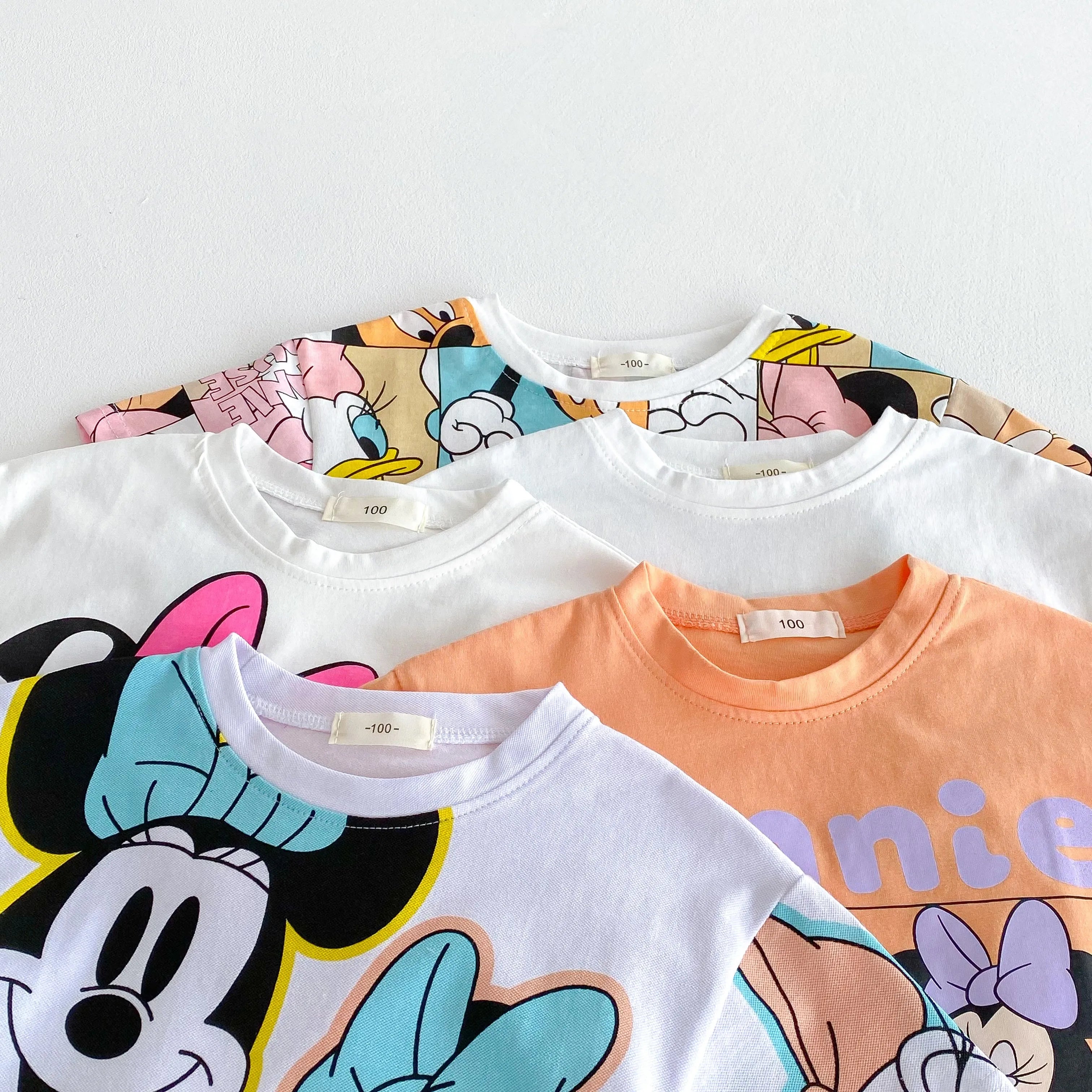 Trendy Brand Baby Girl T-shirt Shorts Set Summer Clothing Children's Wear Short Sleeve Suit Kids Disney Cartoon Cute Tracksuits