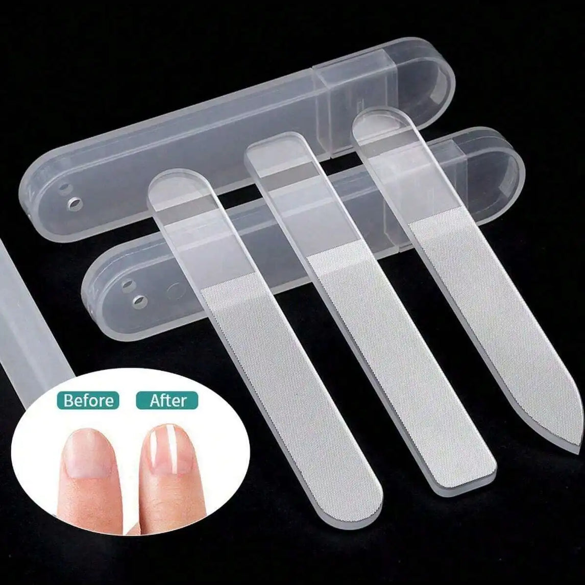 3pcs Nano Glass Nail Files Professional Sanding Polishing Files Transparent Nail File Grinding Equipment Manicure Art Tools
