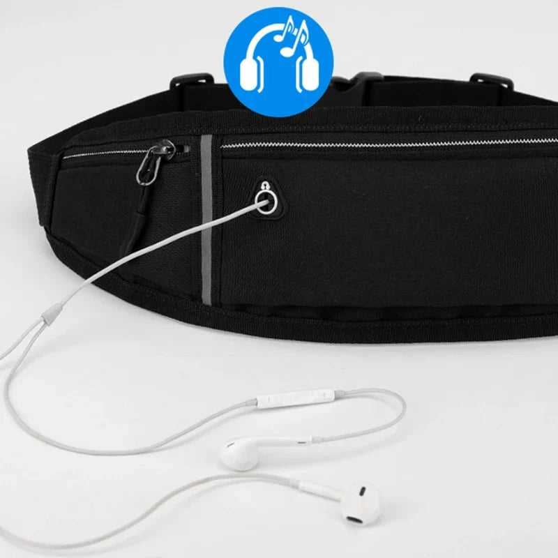 Running Waist Bag Lightweight Waterproof Reflective Strip Waist Fanny Pack Gym Sport Running Waist Pack Adjustable Elastic Strap