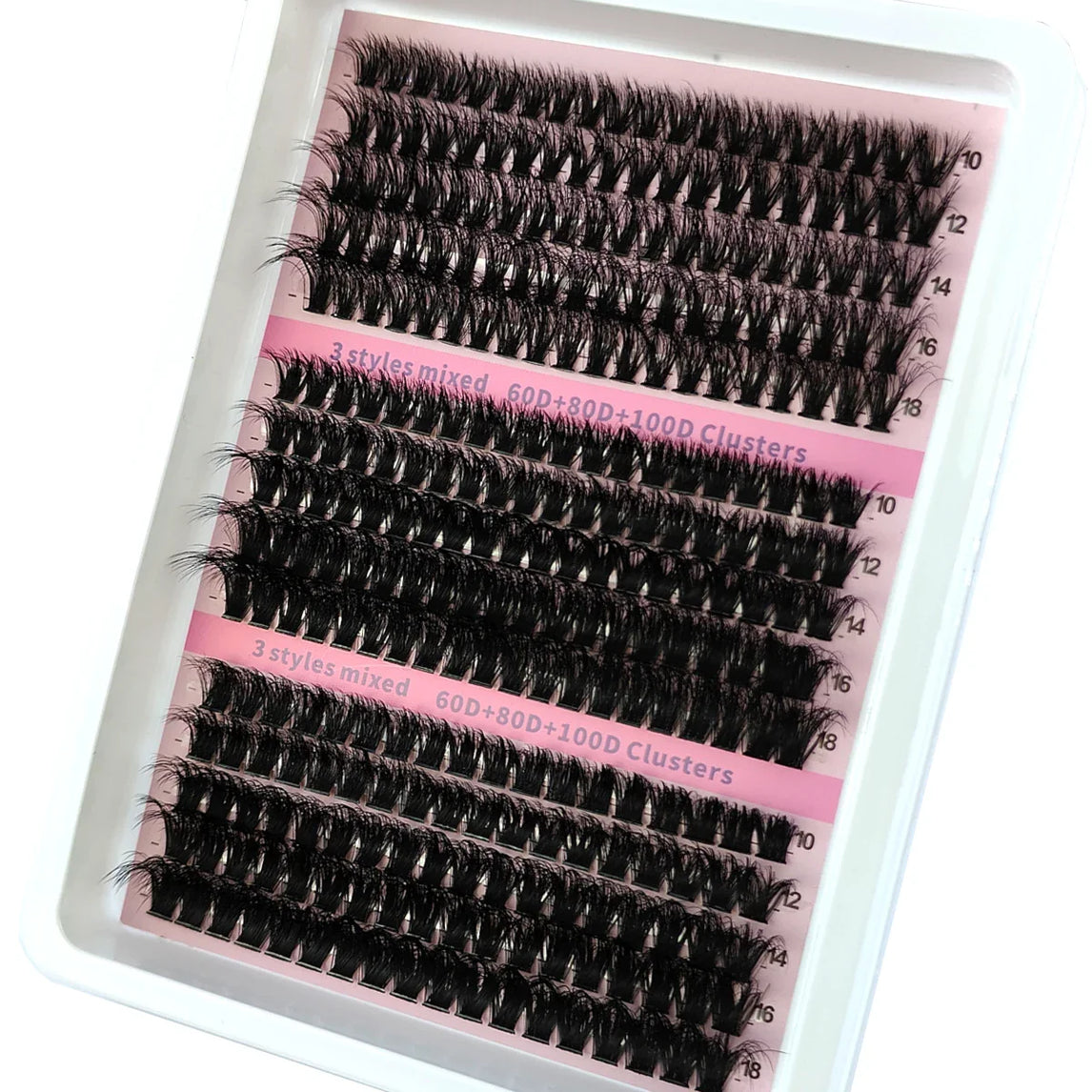 15Rows DIY 5D Fluffy Lash Clusters 60D/80D/100D Thick Eyelash Clusters Wispy Individual Lashes 10-20mm Cluster Eyelash Extension
