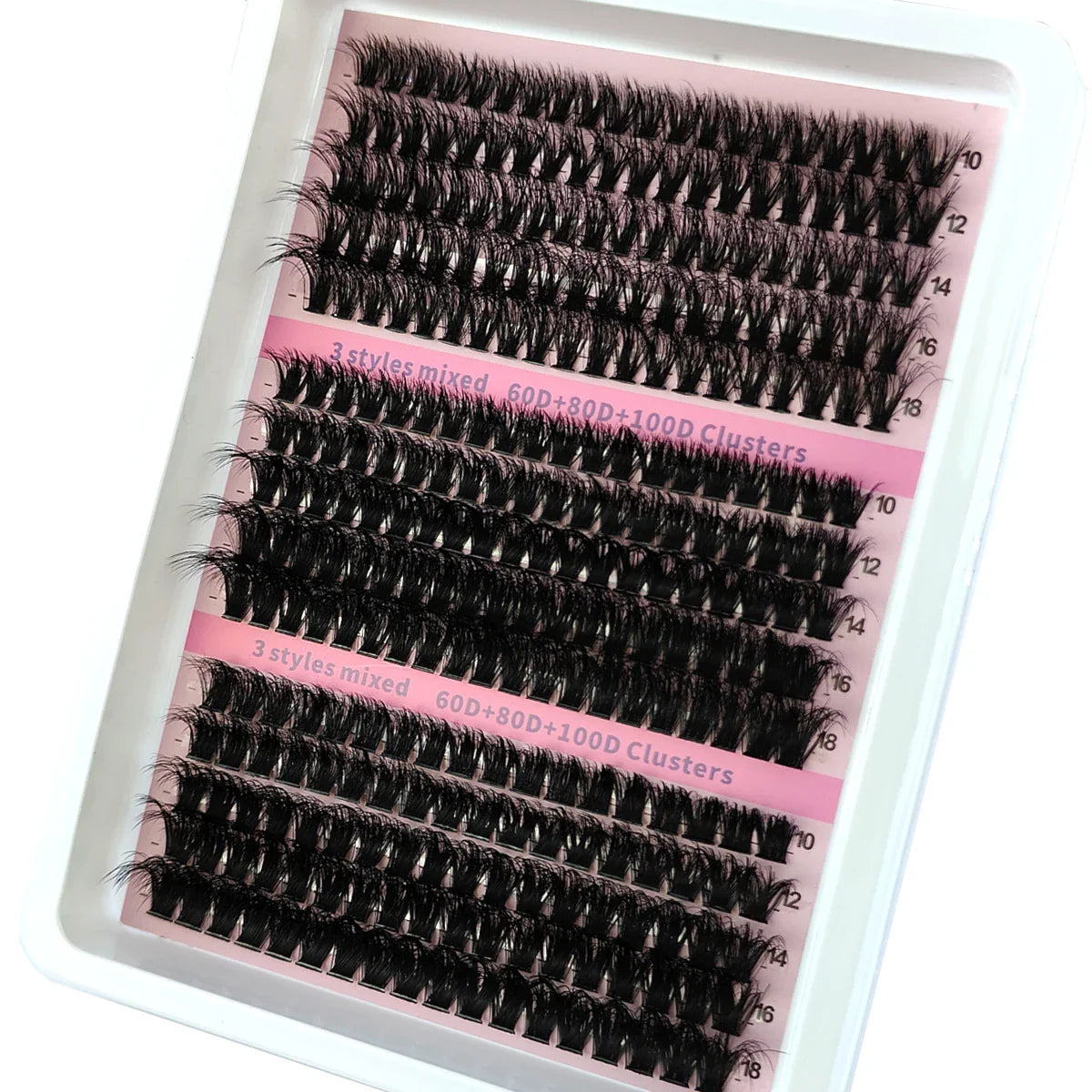 15Rows DIY 5D Fluffy Lash Clusters 60D/80D/100D Thick Eyelash Clusters Wispy Individual Lashes 10-20mm Cluster Eyelash Extension