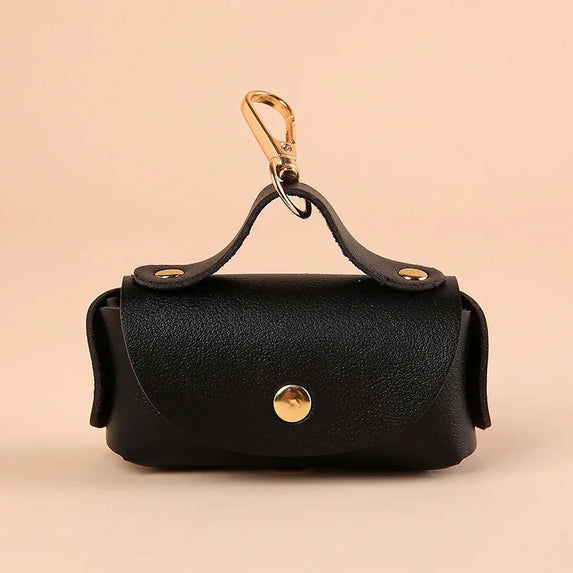 Portable Dog Poop Bag Organizer Stylish Pet Bag Holder Leather Pet Poop Bag Holder With Dispenser For Dog Bags Pet Supplies
