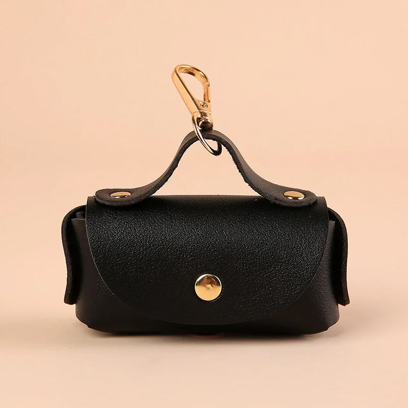 Portable Dog Poop Bag Organizer Stylish Pet Bag Holder Leather Pet Poop Bag Holder With Dispenser For Dog Bags Pet Supplies