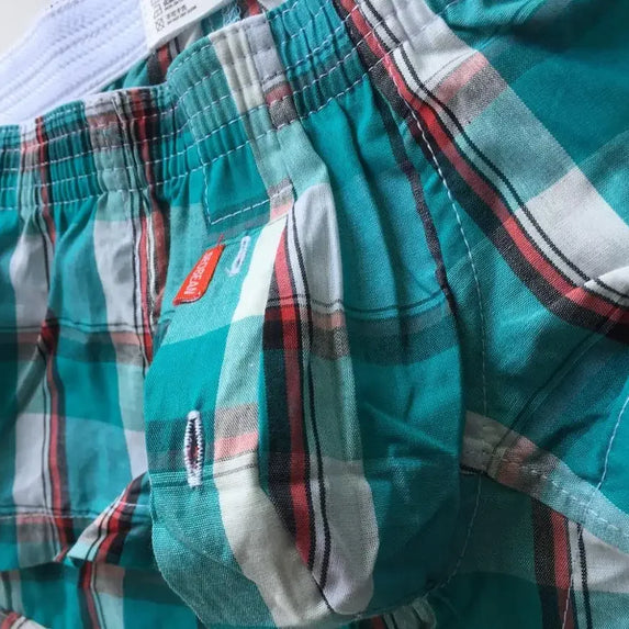 SEOBEAN-Plaid Casual Tracksuit, U Bag, Pajama Shorts