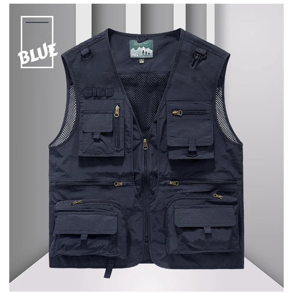 FGKKS 2023 Outdoor Leisure Vest Men's New Multi-Pocket Breathable Outdoor Sports Coat High-Quality Design Leisure Vest Men