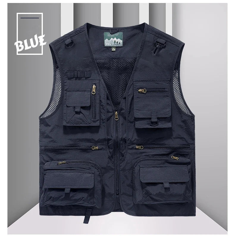 FGKKS 2023 Outdoor Leisure Vest Men's New Multi-Pocket Breathable Outdoor Sports Coat High-Quality Design Leisure Vest Men