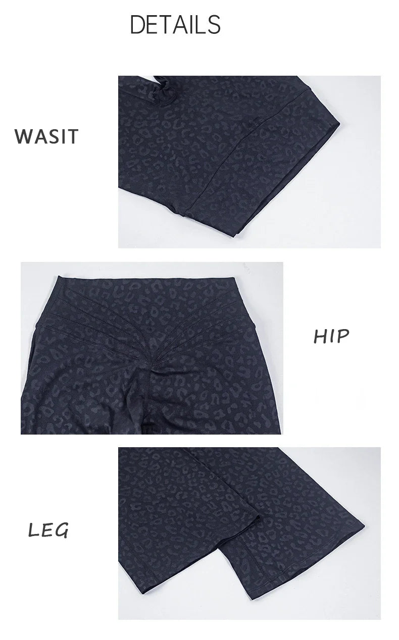 DIAS FIT JOY Women's Hip lifting flared pants high waisted yoga fitness pants sports micro flared yoga pants wide leg pants