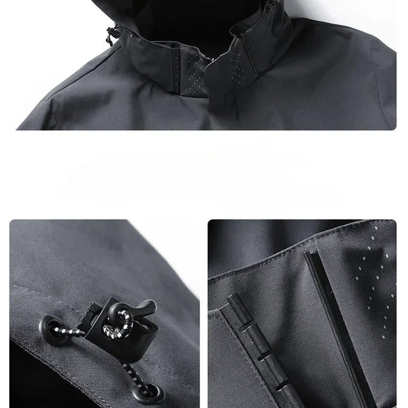 Men's Waterproof Rain Jacket Lightweight Outer Hooded Outdoor Raincoat Hiking Windproof Jacket Climbing Outdoor Jackets