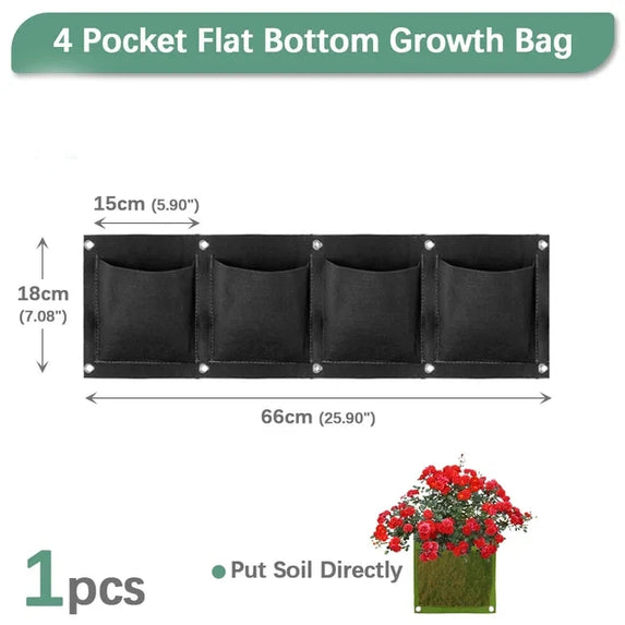 NEW Wall Hanging Pockets Planting Bags Flower Pot Home Garden Grow Bag Garden Planter Vertical Suculentas Plant Pot Home Decor